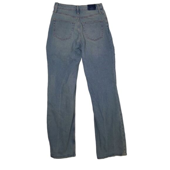 HOLLISTER plaid patchwork ultra high rise dad jeans straight leg 3/26 ASO TV - Picture 4 of 13